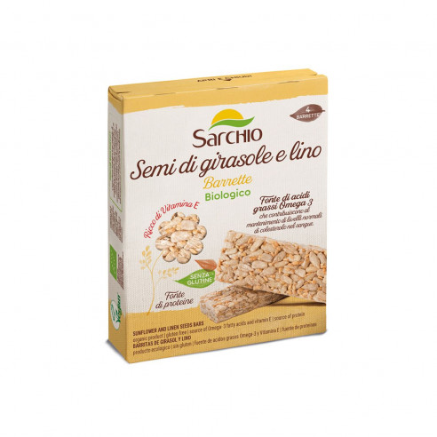 Sarchio Snack Semi di Girasole e Lino Bio, 80g Senza Glutine