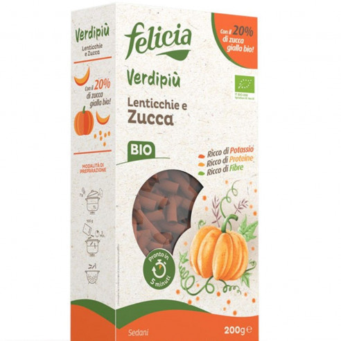 FELICIA Sedanini Lenticchie e Zucca 200g Senza Glutine