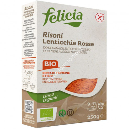 FELICIA Red Lentil Resonants 250g Gluten Free