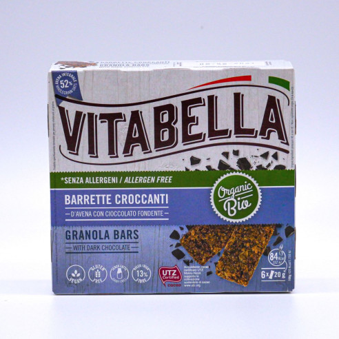 Vitabella Crispy Oat Bars with Dark Chocolate, 120g (6x20g)