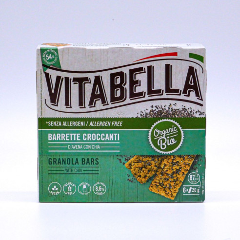 Vitabella Crispy Oat Bars with Chia, 120g (6x20g) Gluten Free