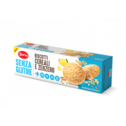 Doria Biscotti Cereali e Zenzero 150g Senza Glutine