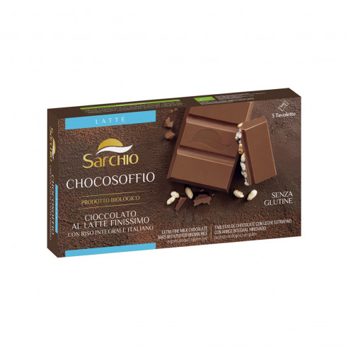 Sarchio Chocosoffio Bio Milchschokolade mit braunem Reis 75g