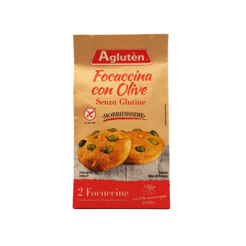 Agluten Focaccia mit Oliven glutenfrei 2x50g Glutenfrei