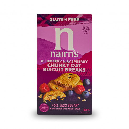 Nairn's Snack con Mirtilli e Lamponi Senza Glutine 160g Senza