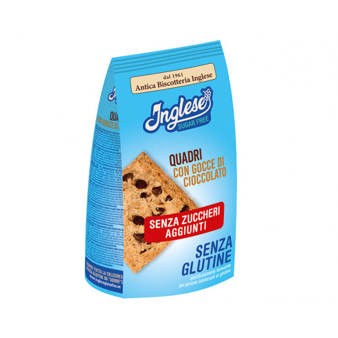 Inglese Quadri Biscuits with Chocolate Chips Gluten Free 300g