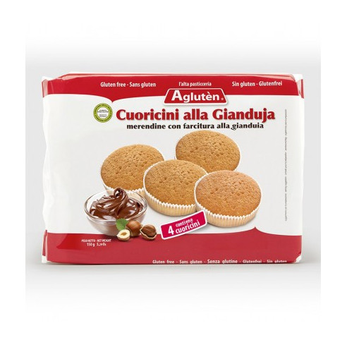 Agluten Cuoricini alla Gianduia, 150g (4x37.5g) Gluten Free