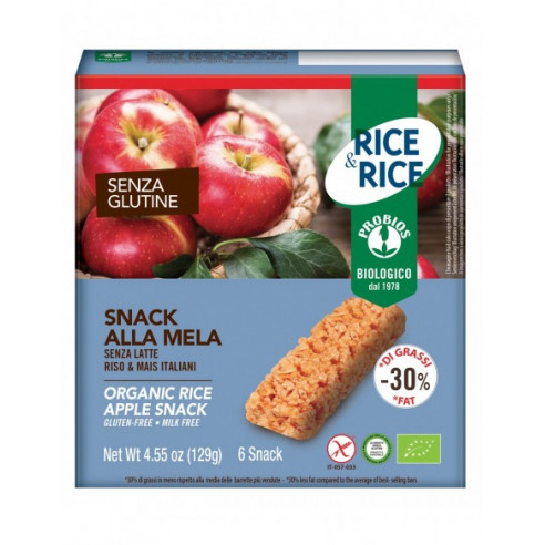 PROBIOS Snack di Riso alla Mela 129g(6x21.5g) Senza Glutine