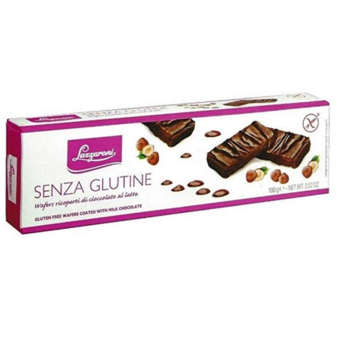 Lazzaroni Wafer ricoperti di Cioccolato, 100g Senza Glutine