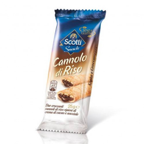 Scotti Snack Cocoa Rice Cannolo 25g Gluten Free