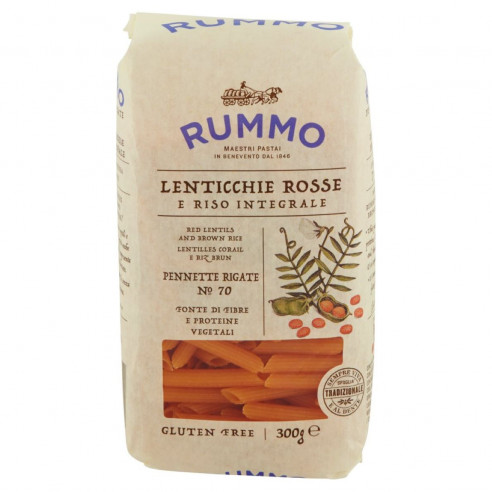 Rummo Pennette Rigate Lentils and Brown Rice 300g Gluten Free