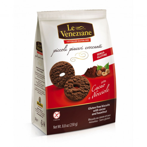 LE VENEZIANE Biscotti con Cacao e Nocciole 250g Senza Glutine